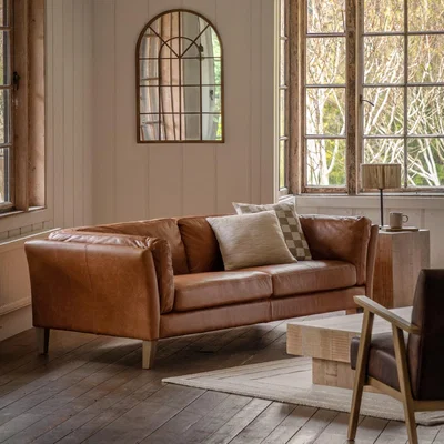 Knees Ebury Leather 3 Seater Sofa - Brown