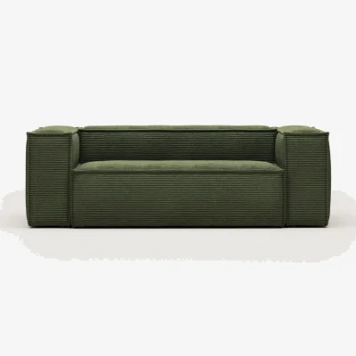 Kave Home Blok sofa backrest green corduroy 150 cm
