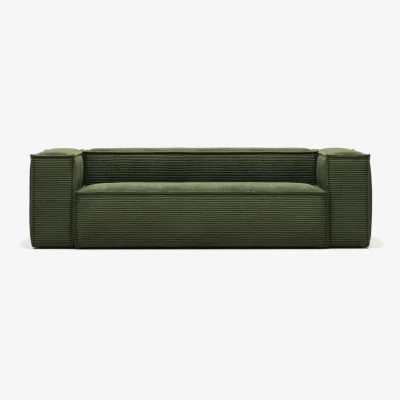 Kave Home Blok sofa seat green corduroy 180 x 70 cm