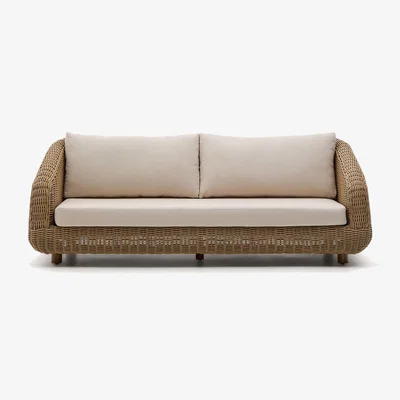 Kave Home Meria 3-seater sofa in synthetic rattan 208cm