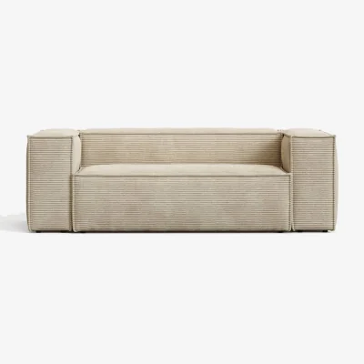 Kave Home Blok 2-seater sofa in natural thick corduroy 210cm FSC Mix Credit