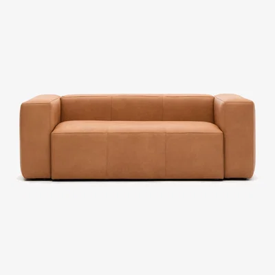 Kave Home Blok brown leather 2-seater sofa 210 cm