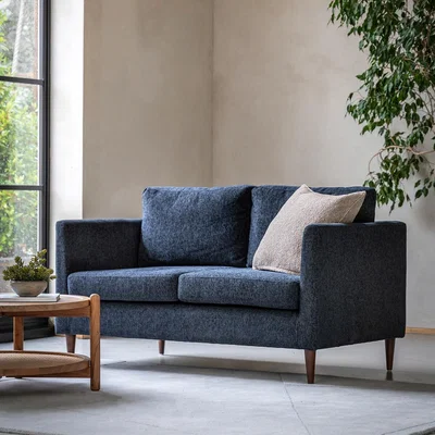 La Redoute Durants Soft Brushed Nordic 2 Seater Sofa with Dark Wood Legs