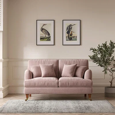 La Redoute Emeline Velvet 2 Seater Sofa with Antique Castor Legs