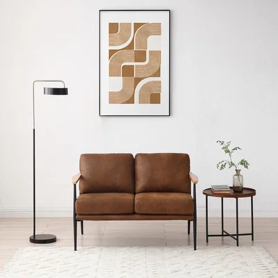 La Redoute Tony Distressed Faux Leather 2 Seater Accent Sofa