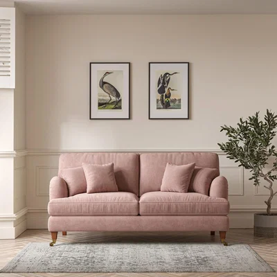 La Redoute Emeline Soft Brushed 3 Seater Sofa with Antique Castor Legs