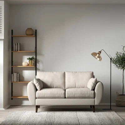 La Redoute Ada Scandi Soft Brushed 2 Seater Sofa with Dark Wood Legs