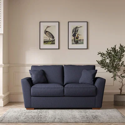La Redoute Florence Textured Woven 2 Seater Sofa with Dark Brown Wood Legs