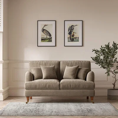 La Redoute Emeline Velvet 2 Seater Sofa with Antique Castor Legs