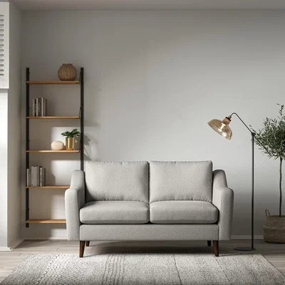 La Redoute Rosa Curve Soft Woven 2 Seater Sofa with Dark Wood Legs