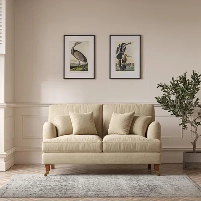 La Redoute Emeline Soft Brushed 2 Seater Sofa with Antique Castor Legs