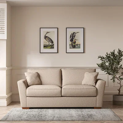 La Redoute Florence Woven 3 Seater Sofa with Dark Brown Wood Legs