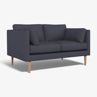 La Redoute Gabriela Modern Soft Brushed 2 Seater Feather Sofa with Light Wood Legs