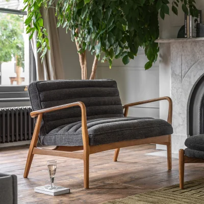 La Redoute Fairfield Mid-Century Boucle 2 Seater Sofa with Solid Wood Frame