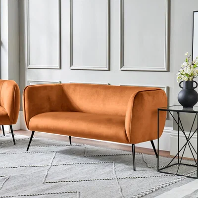 La Redoute Luxe Velvet 2 Seater Accent Sofa with Black or Gold Legs