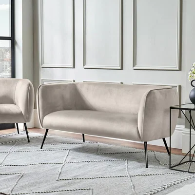 La Redoute Luxe Velvet 2 Seater Accent Sofa with Black or Gold Legs