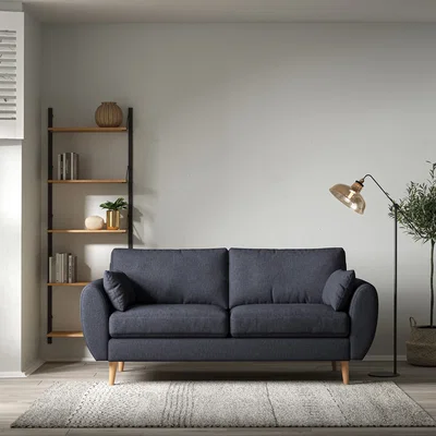 La Redoute Ada Scandi Soft Brushed 3 Seater Sofa with Light Wood Legs