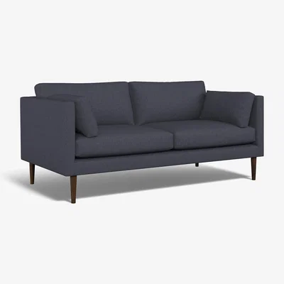 La Redoute Gabriela Modern Soft Brushed 3 Seater Feather Sofa with Dark Wood Legs