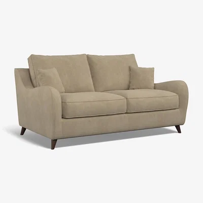 La Redoute Amelia Soft Brushed 2 Seater Sofa with Dark Wood Legs