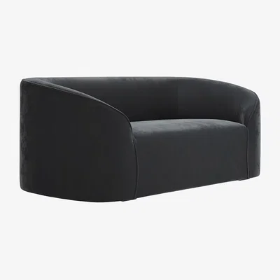 La Redoute Isotta Curved Velvet 2 Seater Accent Sofa