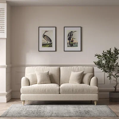 La Redoute Emeline Tonal Basket Weave 3 Seater Sofa with Oak Legs