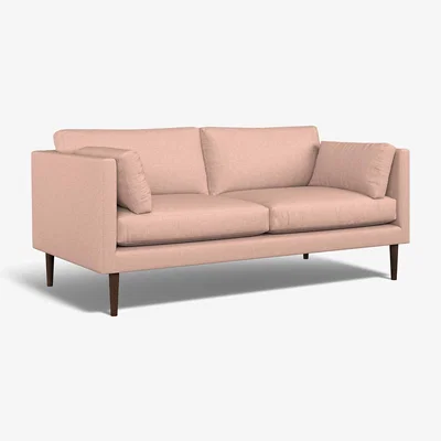 La Redoute Gabriela Modern Soft Brushed 3 Seater Feather Sofa with Dark Wood Legs