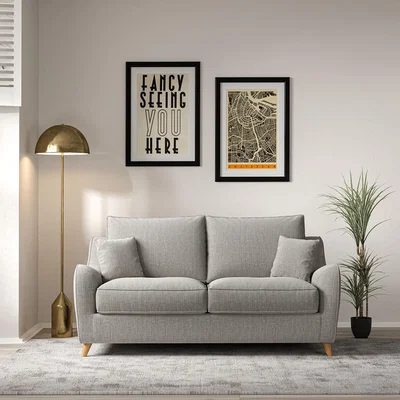 La Redoute Amelia Tonal Basket Weave 2 Seater Sofa with Light Wood Legs
