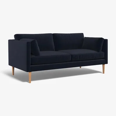 La Redoute Gabriela Modern Velvet 3 Seater Feather Sofa with Light Wood Legs