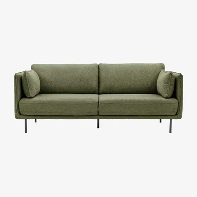 La Redoute Ashar Mid-Century Boucle Sofa with Black Metal Legs
