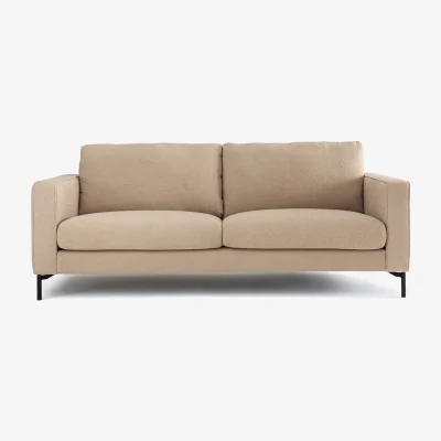 La Redoute Andréa Textured Fabric 2-3 Seater Sofa with Black Legs