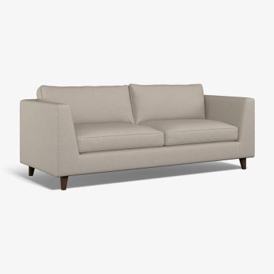 La Redoute Claudia Angular Soft Brushed 3 Seater Feather Sofa with Dark Wood Legs