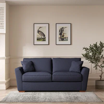 La Redoute Florence Textured Woven 3 Seater Sofa with Dark Brown Wood Legs