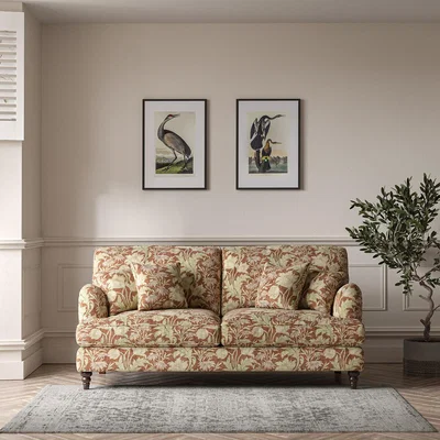 La Redoute Emeline Floral Chenille 3 Seater Sofa with Oak Feet
