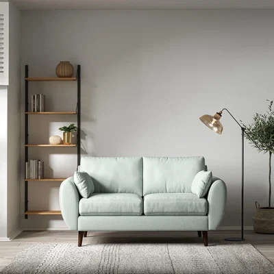 La Redoute Ada Scandi Soft Brushed 2 Seater Sofa with Dark Wood Legs