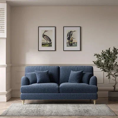 La Redoute Emeline Tonal Basket Weave 3 Seater Sofa with Oak Legs