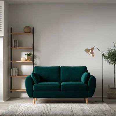 La Redoute Ada Scandi Velvet 2 Seater Sofa with Light Wood Legs