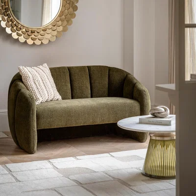 La Redoute Carleton Textured Boucle Mid-Century  2 Seater Sofa