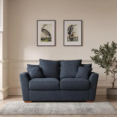 La Redoute Florence Scatterback Soft Brushed 2 Seater Sofa with Dark Brown Wood Legs