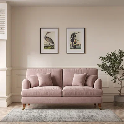 La Redoute Emeline Velvet 3 Seater Sofa with Antique Castor Legs