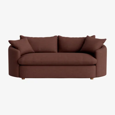 Loaf Curvella Sofa, Medium (Mulberry Wine Clever Linen)