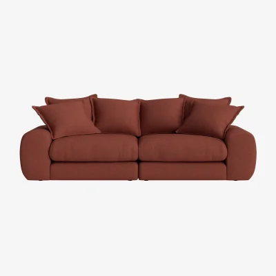 Loaf Wodge Modular Sofa, Medium (Brick Dust Clever Slubby Linen)