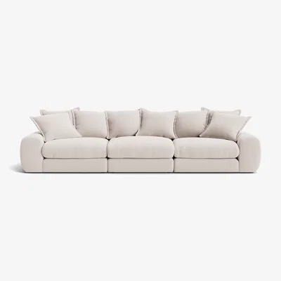 Loaf Wodge Modular Sofa, Large (Wooden Spoon Clever Slubby Linen)