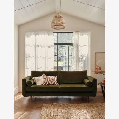 Marks & Spencer BARKER AND STONEHOUSE Moore Chenille Extra Large 3 Seater Sofa Dark Green