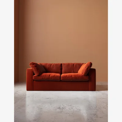 Marks & Spencer Swoon Crushed Velvet 2 Seater Sofa Red