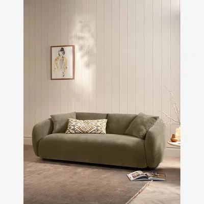 Marks & Spencer BARKER AND STONEHOUSE Cocoon Chenille 3 Seater Curved Sofa Light Grey