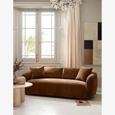 Marks & Spencer BARKER AND STONEHOUSE Cocoon Chenille 3 Seater Curved Sofa Brown