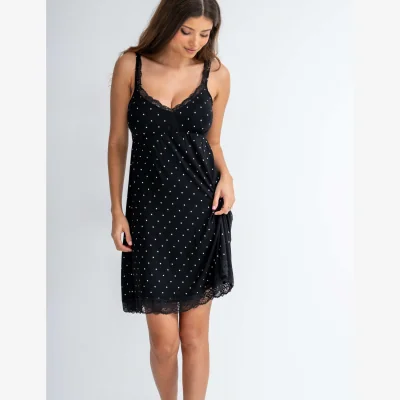 Marks & Spencer Pour Moi Sofa Loves Lace Removable Cup Chemise Black Mix