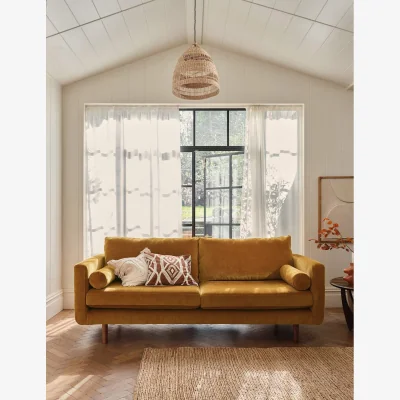 Marks & Spencer BARKER AND STONEHOUSE Moore Chenille Extra Large 3 Seater Sofa Yellow