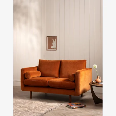 Marks & Spencer BARKER AND STONEHOUSE Moore Chenille Medium 2 Seater Sofa Orange