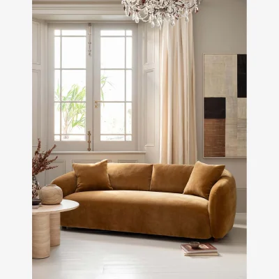Marks & Spencer BARKER AND STONEHOUSE Cocoon Chenille 3 Seater Curved Sofa Yellow